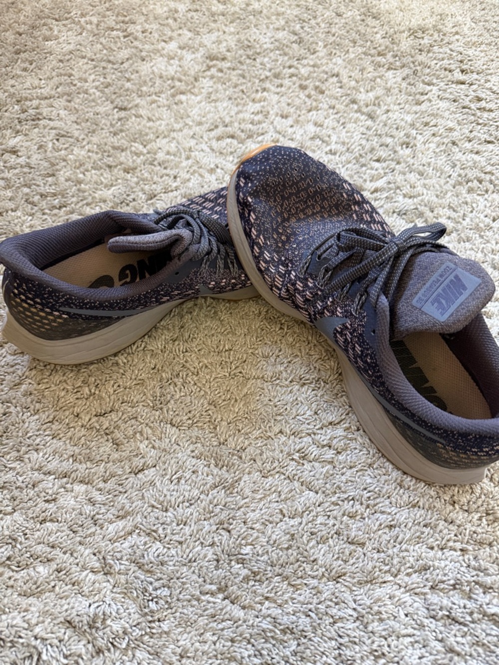 Nike Zoom Pegasus 35 Knit Running Sneakers in Charcoal and Pink